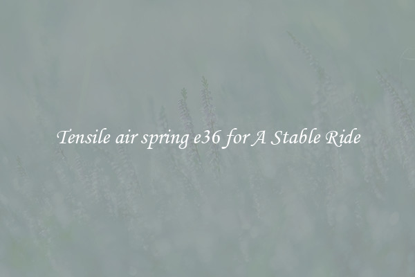 Tensile air spring e36 for A Stable Ride