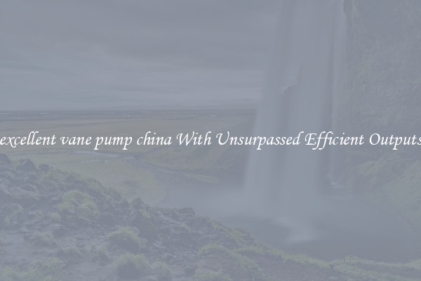 excellent vane pump china With Unsurpassed Efficient Outputs