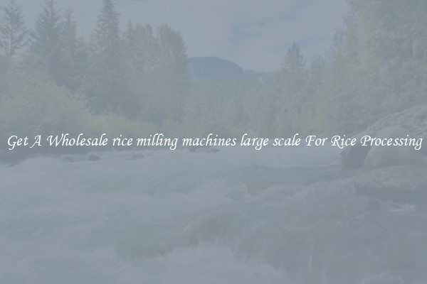 Get A Wholesale rice milling machines large scale For Rice Processing