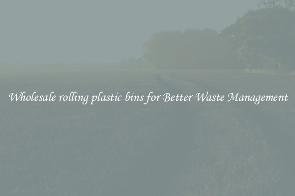 Wholesale rolling plastic bins for Better Waste Management