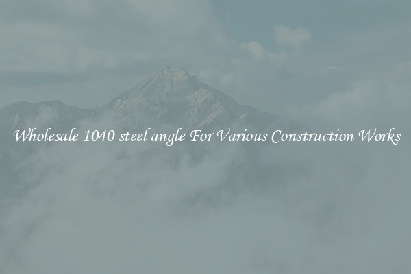 Wholesale 1040 steel angle For Various Construction Works