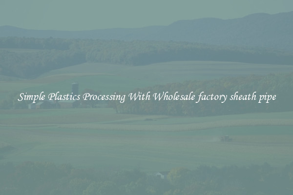 Simple Plastics Processing With Wholesale factory sheath pipe
