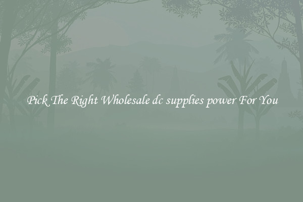 Pick The Right Wholesale dc supplies power For You