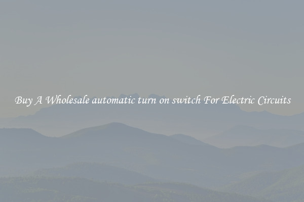 Buy A Wholesale automatic turn on switch For Electric Circuits