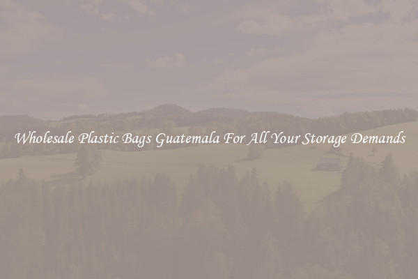 Wholesale Plastic Bags Guatemala For All Your Storage Demands