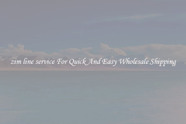 zim line service For Quick And Easy Wholesale Shipping