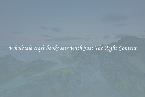 Wholesale craft books sets With Just The Right Content